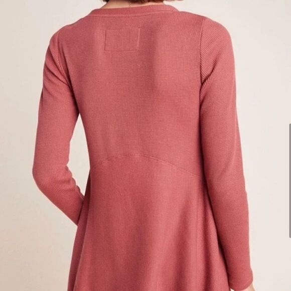 Anthropologie Maeve Eliza Thermal Knit Henley Pink - Picture 4 of 9